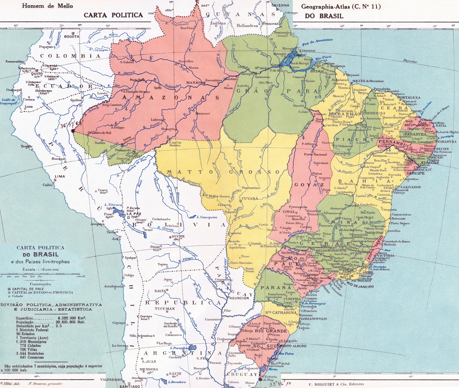Mapa Brasil antigo